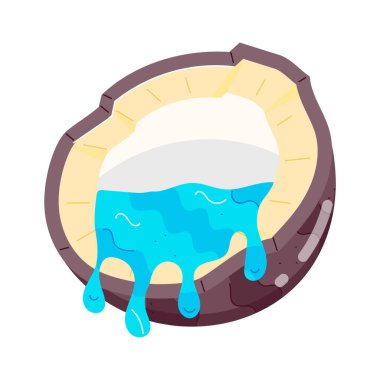 Hindistan cevizi ve hindistan cevizi ikonunun izole nesnesi. ağ için hindistan cevizi ve deniz ürünleri sembolü koleksiyonu.