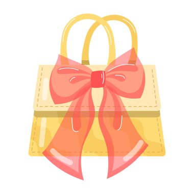 Kırmızı fiyonklu moda çantası.