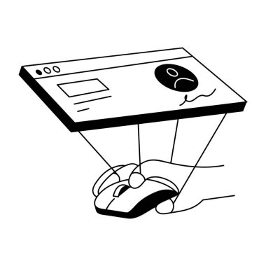 akıllı telefon vektör illüstrasyon tasarımı ile el ele tutuşan bilgisayar faresi