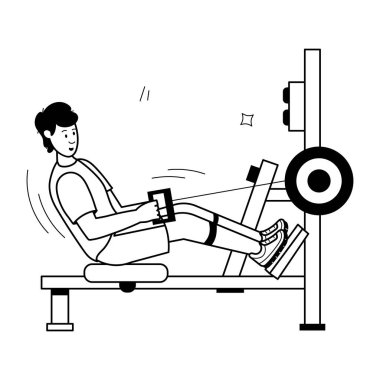 Egzersiz makinesi olan adam