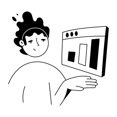 Kredi kartı vektör çizimi olan genç bir kadın.