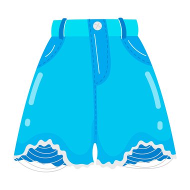 Beyaz üzerine mavi şort