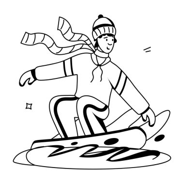 Snowboard oynayan adam.