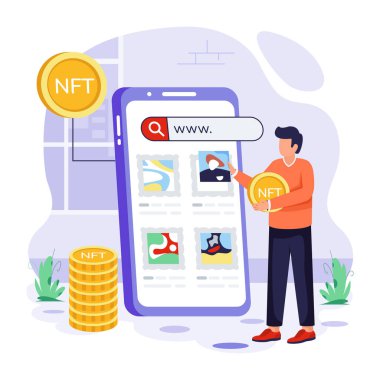 Düz NFT Resimlerinin Koleksiyonu