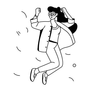 vektör illüstrasyon kadar kolları ile kadın kutluyor