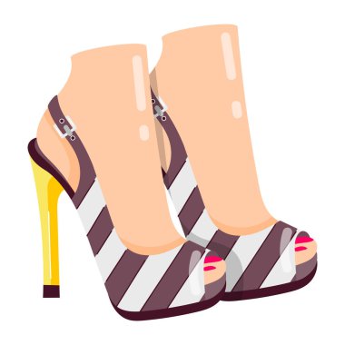 Kadın yüksek topuklu ayakkabı resimleme