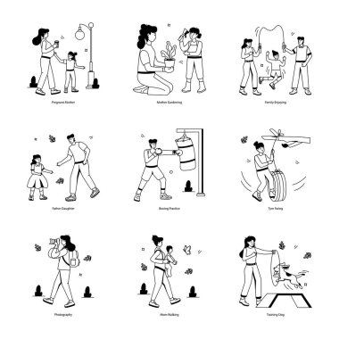 Düz biçimdeki farklı etkinlikler