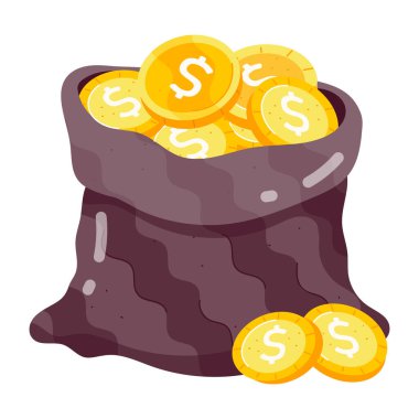 para çanta simgesi, çizgi film tarzı