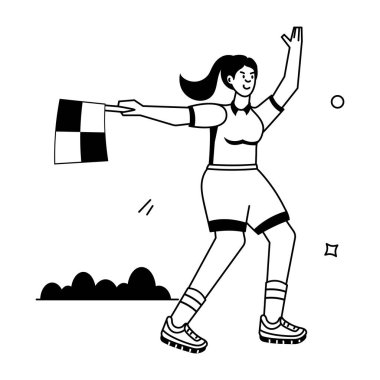 Futbol topuyla kutlama yapan genç bir kız.