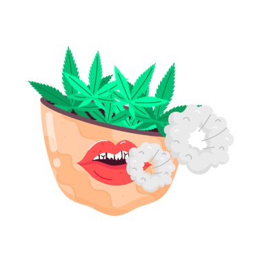 Kasede marihuana var. vektör illüstrasyonu.