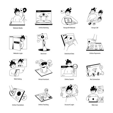 Şirin çizgi karalama vektör çizimi