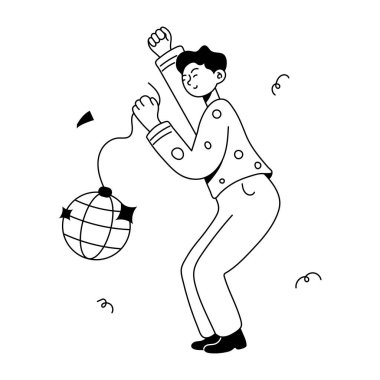 Taşaklı bir adamın vektör çizimi