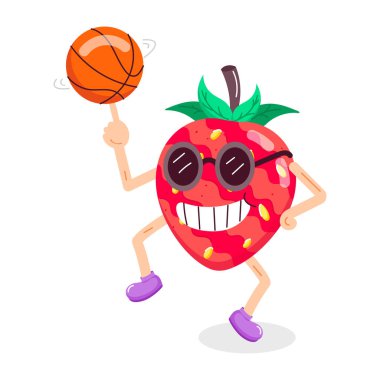 Sevimli basketbol çizgi film karakteri