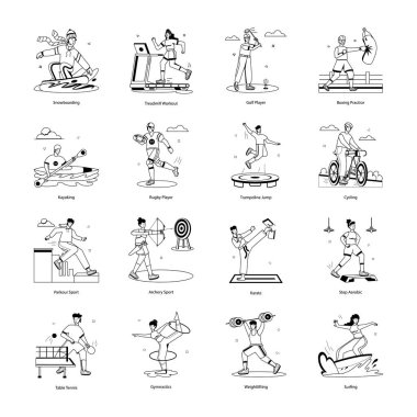 Yaz, dinlenme ve boş zaman simgeleri ayarlandı.