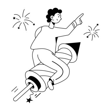 Kışın giyinmiş, siyah giyinmiş mutlu bir adam.