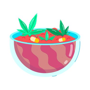 Şirin çizgi film yemek vektörü çizimi