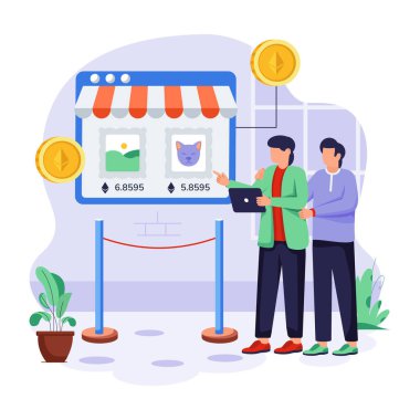 çevrimiçi ödeme vektörü illüstrasyonu