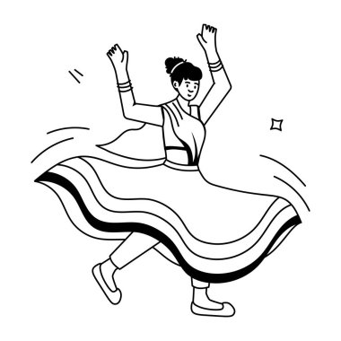 dans ve gülümseyen kadın