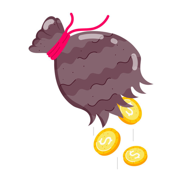 Finance Handling Flat Sticker icon