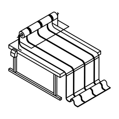 Boruların vektör çizimi ve kağıt ile ekipmanları rulo 