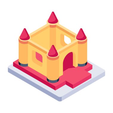 Beyaz üzerine oyuncak şatonun vektör illüstrasyonu 