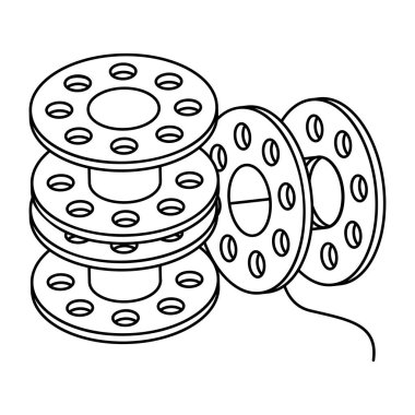 Beyaz arkaplanda izole edilmiş iplik çubukları 