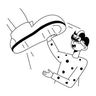 Modern Meta Dünyası Doodle Mini İllüstrasyonu