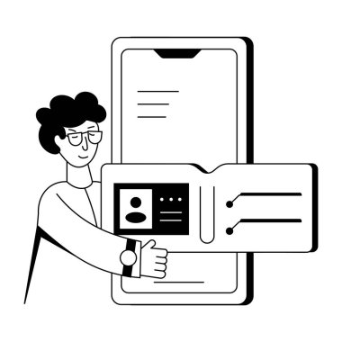 Ödeme Ağ Ağı Lineer Mini İllüstrasyonu