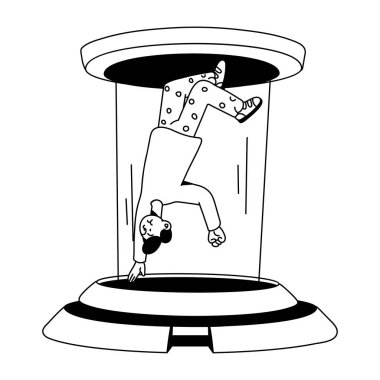 Modern Meta Dünyası Doodle Mini İllüstrasyonu