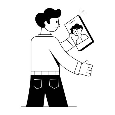 Sosyal Medya Lineer Mini İllüstrasyonu