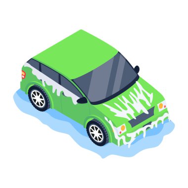 yeşil araba simgesi beyaz üzerine 