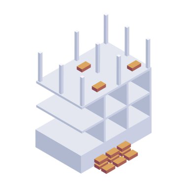 Kutu simgesi olan modern gardırop