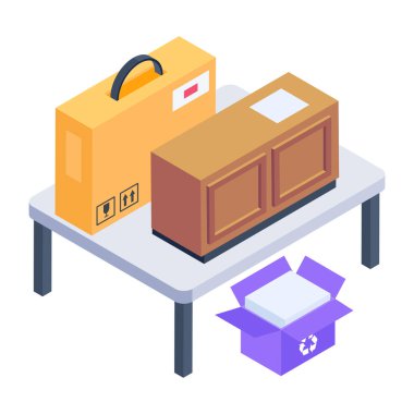 Modern Taşınma Evi Isometric Simgesi