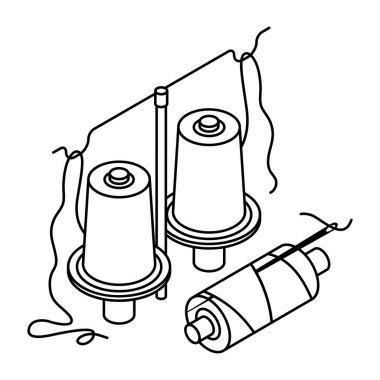 Dikiş simgesi, logotip izole vektör illüstrasyonu