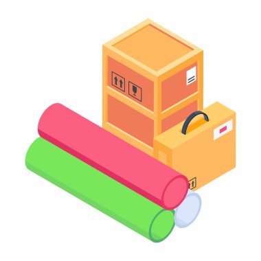 Modern Taşınma Evi Isometric Simgesi