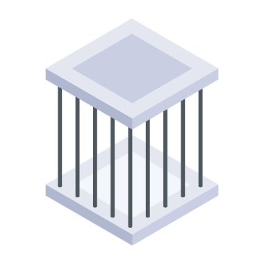 Kafes, vektör illüstrasyonu için izometrik simge