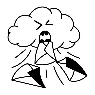 Vektör çizim karikatür bulut