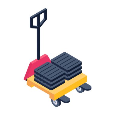 Tekerlek izometrik ikon vektör illüstrasyonlu araba lastiği