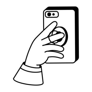 El ele tutuşan akıllı telefon simgesi