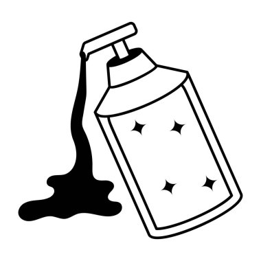 sıvı sabunun siyah beyaz çizimi 
