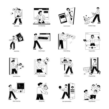 İş ve teknoloji simgeler kümesi