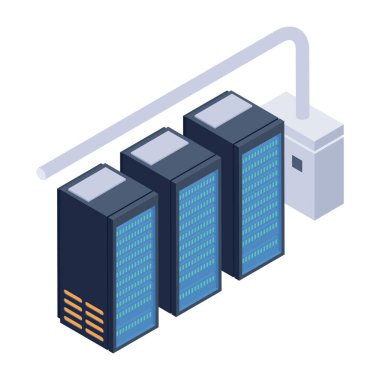 Veri merkezinin İzometrik simgesi
