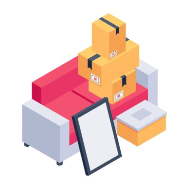 çevrimiçi dağıtım servisi izometrik vektör tasarımı
