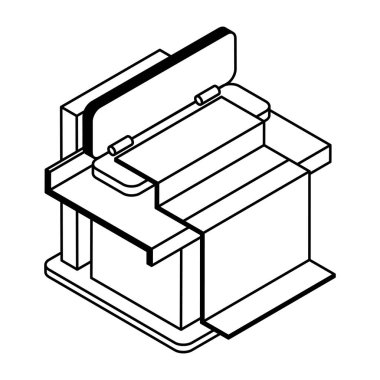 Bir kutunun izometrik tasarımı