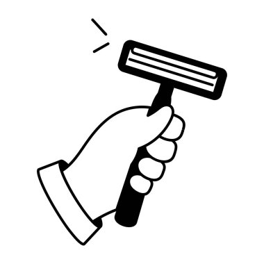 Bir tarak ve fırça tutan bir el