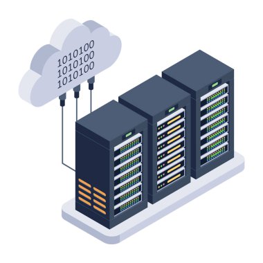 Sunucu vektör çizimi olan bulut hesaplama teknolojisi