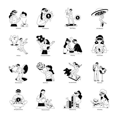 Düz stil içinde çeşitli insanlar.