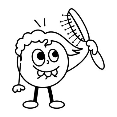 Raket tasarımı olan mutlu çizgi film çocuğu.