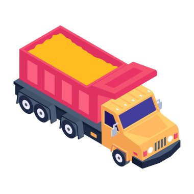 kamyon simgesi çizimi izole edilmiş beyaz arkaplan