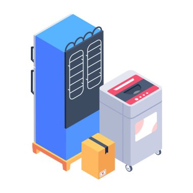 otomatik makine simgesi, izometrik biçim